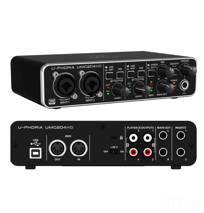 Behriger UMC204hd профессиональная звукавая карта