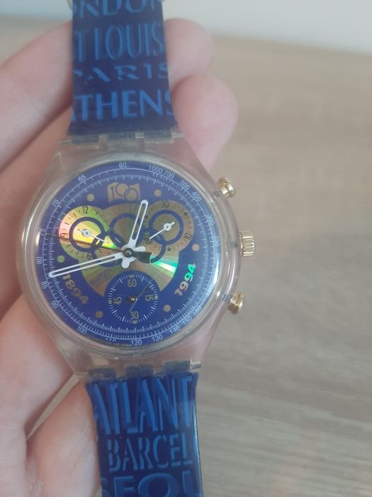 Ceas Swatch Chrono IOC SCZ100 (1894-1994) – Ediție Centenar Olimpic/Ceas Vintage Swatch Chrono SCN103 „JFK” (1991/1992) – De Colecție