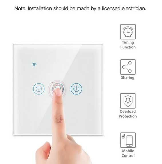 Tuya Smartlife - WiFi сензорен ключ за осветление (троен), без 0