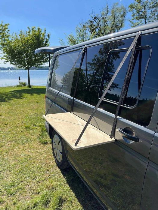 GLAMPTRAY® Висяща маса за къмпинг, за кемпери, Плъзгаща се врата, Регулируема височина, 80x35x1.5 см