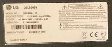 Телевизор LG 22" 22LG3050