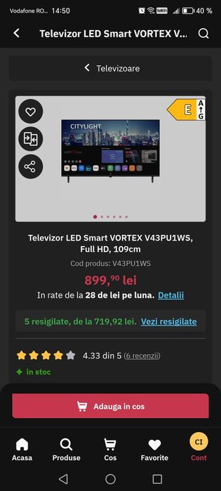 Televizor LED Smart VORTEX