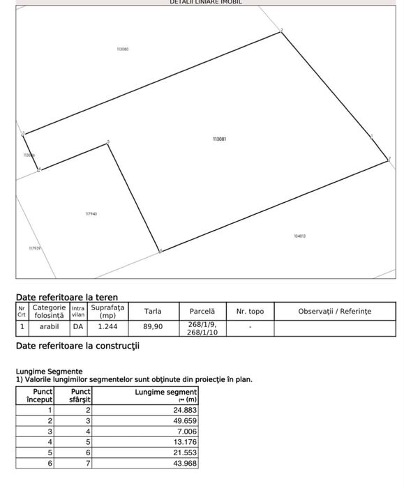 Teren la padure Corbeanca 1244 mp