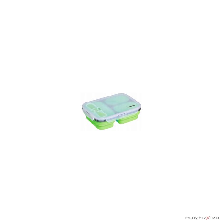 Caserola pliabila din silicon, 3 compartimente, capacitate 1.1L,