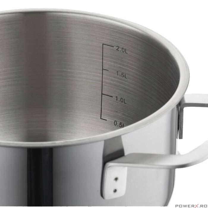 Oala cu capac, din inox, parte inferioara cu 5 straturi, diametru 20