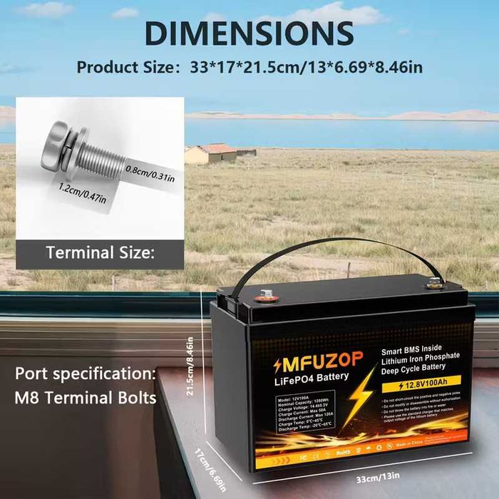 LiFePO4 с капацитет 100 Ah, 12 волта, за каравана / кемпер / къмпинг
