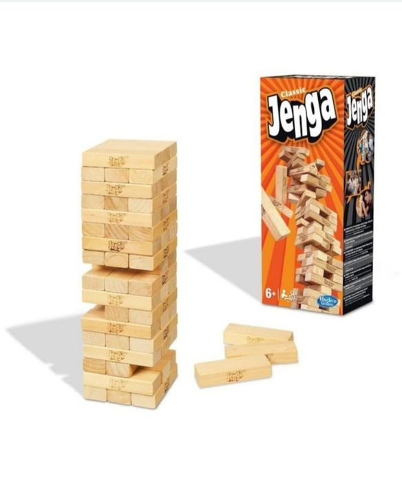Joc Jenga Classic Hasbro, cu blocuri de lemn