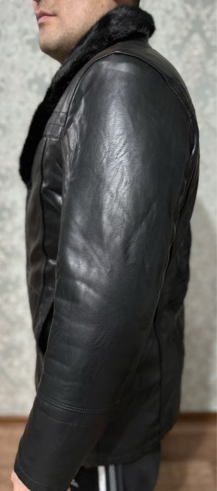 Мужская кожанная дубленка