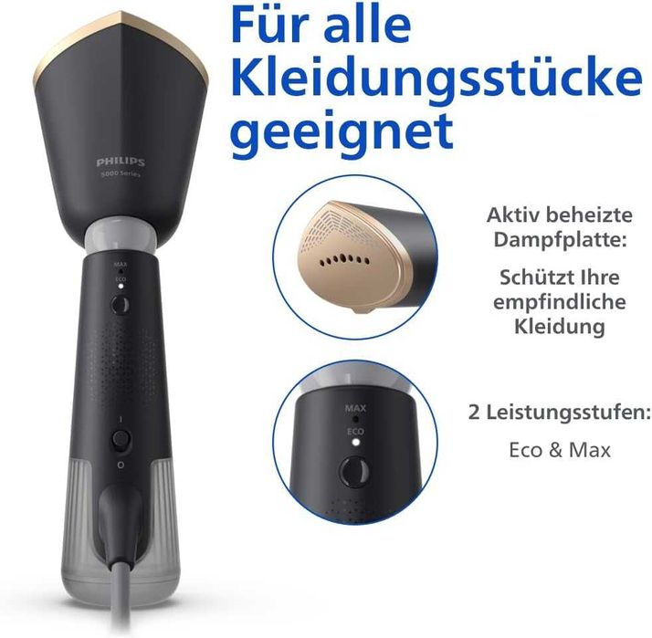ПРОМО Нов 2г Гаранция Мощен Уред за Гладене с Пара Вертикална Ютия PHILIPS STH5030/80, 1300W