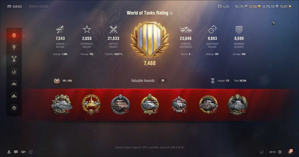 Joc PC WOT - WORLD OF TANKS - pentru colectionari - 2000WNX - 55% WR