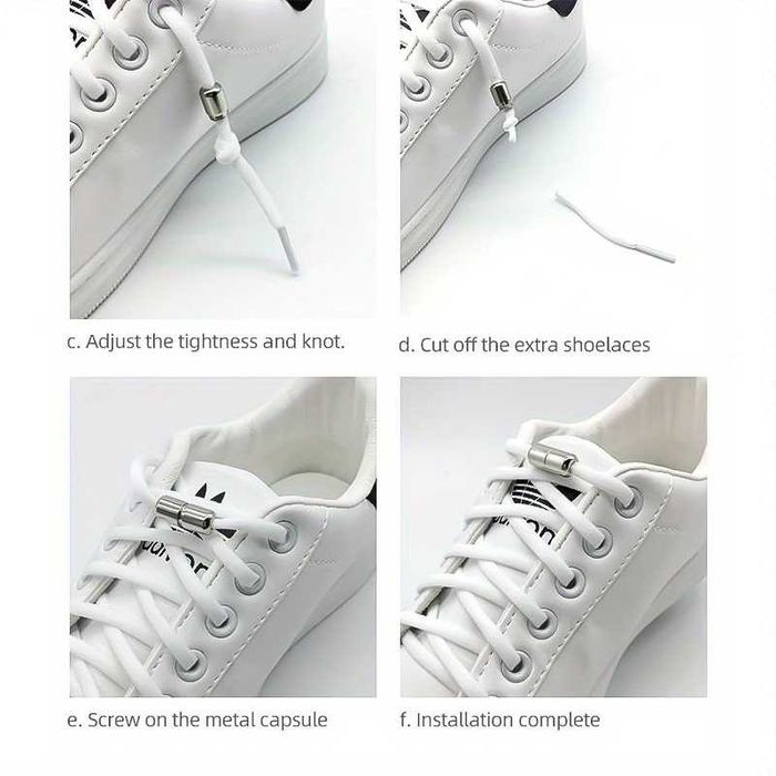 Връзки за обувки без връзване - черни и бели