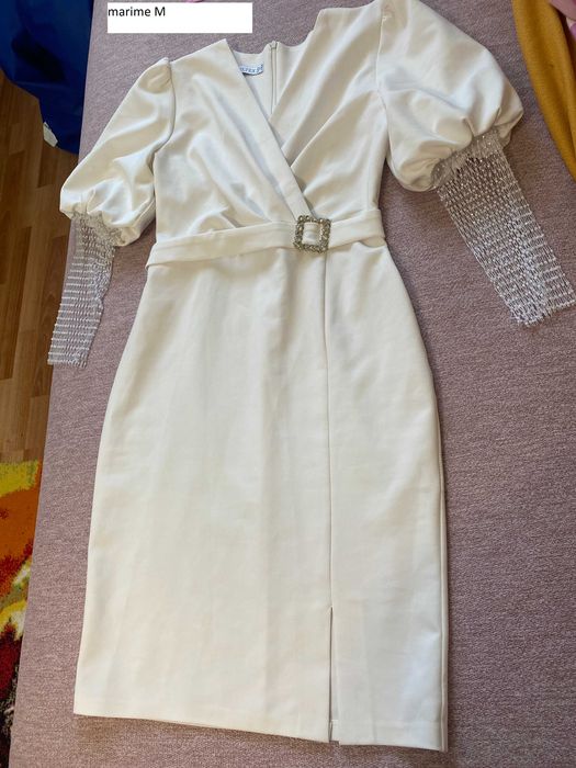 Rochie eleganta ocazie alba marime M femei