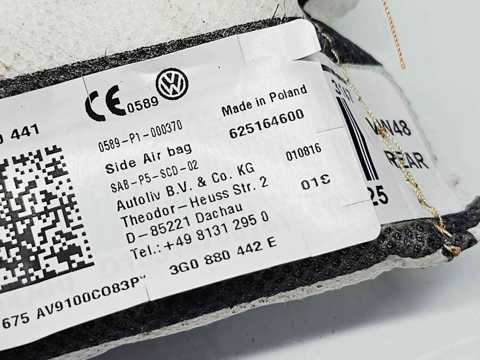 Airbag scaun dreapta Volkswagen Passat B8 Variant (3G5) [Fabr 2015-pr