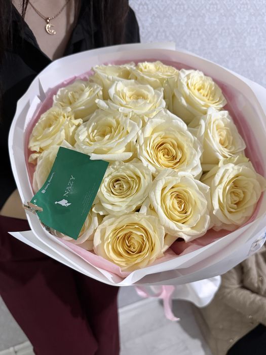 Букет 15шт белые розы (Актобе)