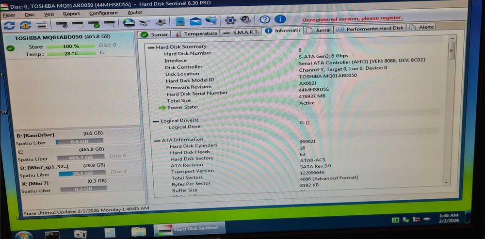 6.HDD Hard Disk Laptop Toshiba 500Gb 5400rpm 8MB SATA II