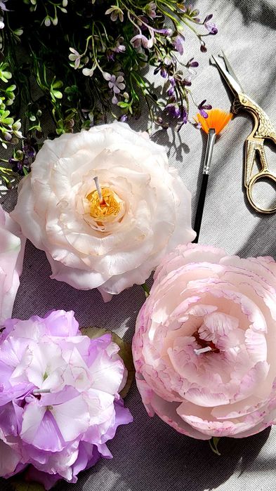 Ароматические свечи-цветы ручной работы