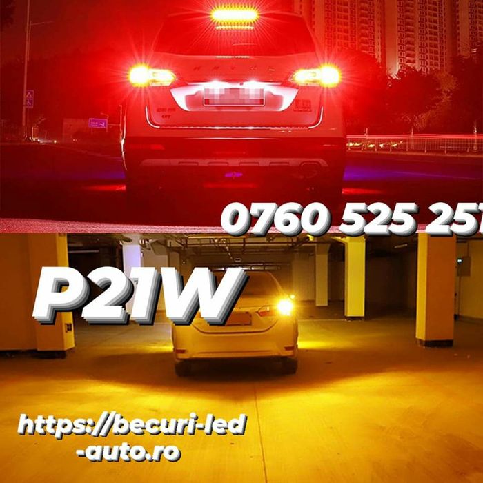 Bec Led P21W-BA15S-1156 Can-bus/Lumină Roșie(Stop Frână,ceață, poziții