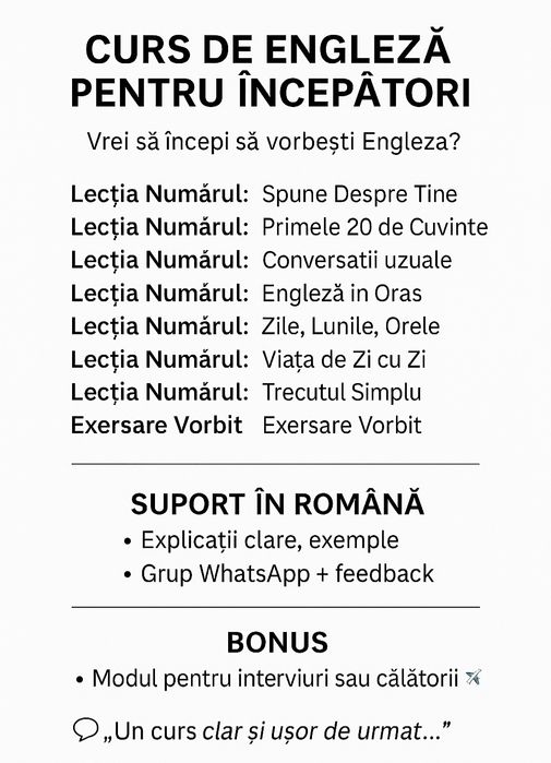 Curs de Engleză – Rapid, Simplu şi Eficient《 Online English Course 》