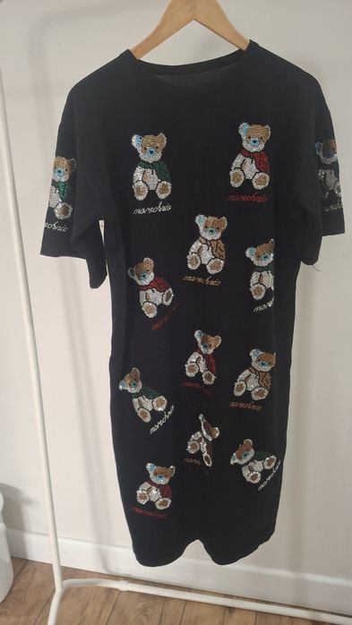 Платье чёрное с мишками