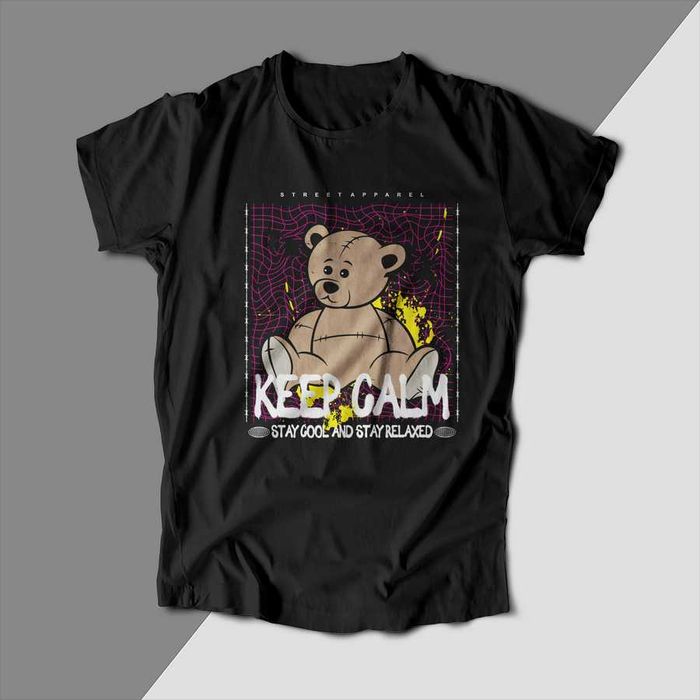 Черни тениски с Teddy Bear, Различни мечета, Тениска с щампа