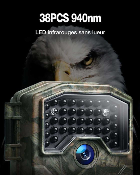 Ловна Камера за Наблюдение WOLFANG 2160P 48MP HD, Night Vision, IP66 Waterproof
