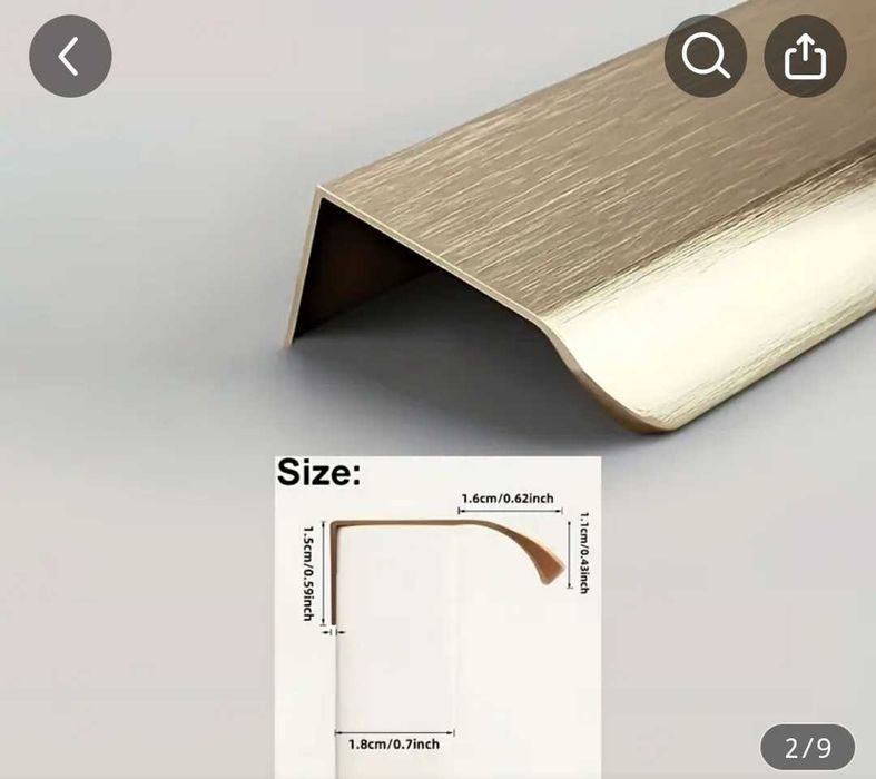 2 бр Златисти дръжки за гардероб