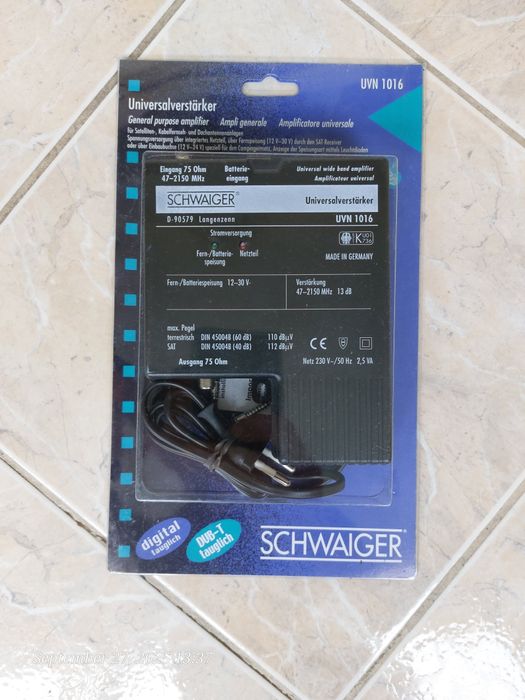 Усилвател за антена/сателит Schwaiger UVN 1016 – чисто нов,