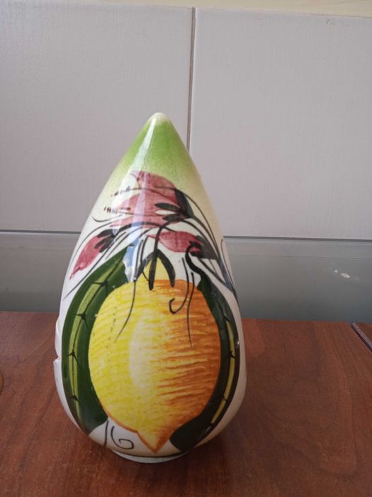 Hand made керамичен свещник ръчно рисуван