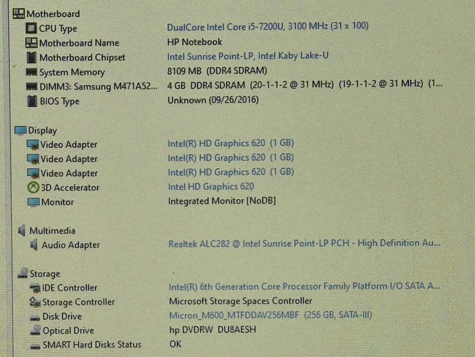 vand laptop Hp 15-ay104no..15.6 inch FH..i5 7200..8 Gb.Ssd Nvme 256 Gb