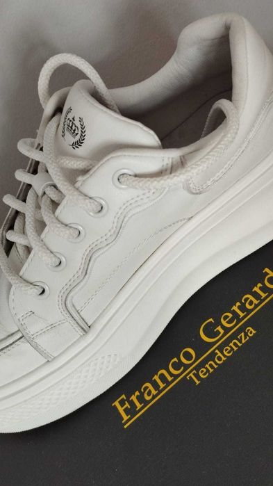 Pantofi casual albi din piele naturala FRANCO GERARDO