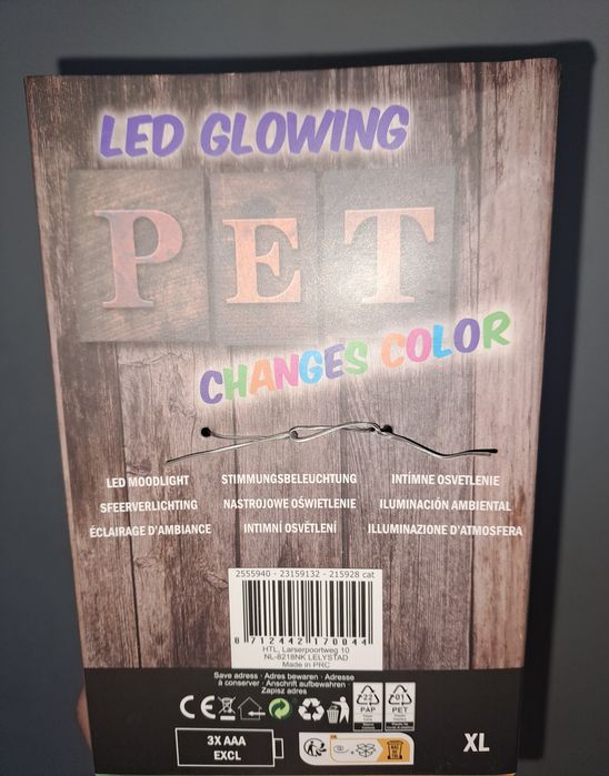 Коте светещо в различни цветове / нощна лампа