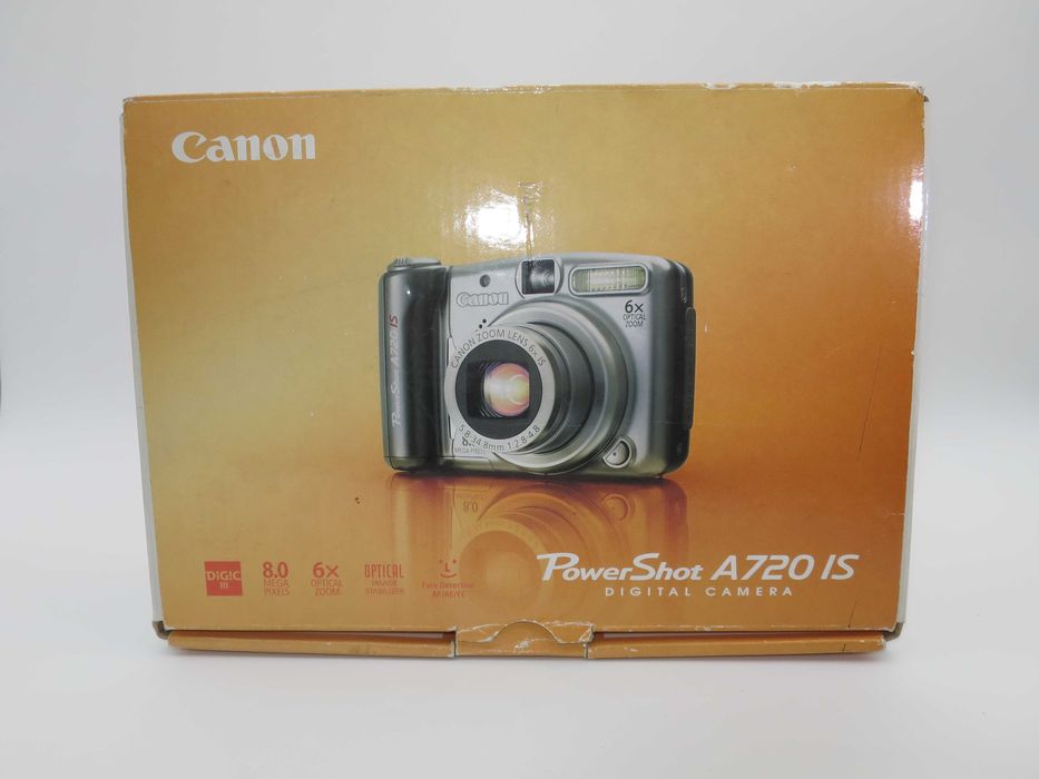 Canon PowerShot A720 компактен цифров фотоапарат, дигитална камера, в отлично състояние, тествана и работи перфектно с оригинална кутия и карта памет