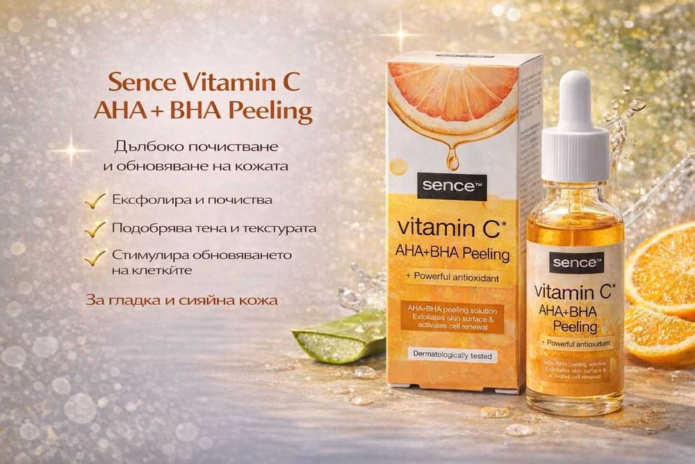 Sence Vitamin C AHA + BHA Peeling – обновяване и сияние за кожата