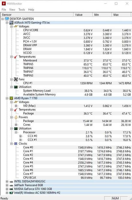 Asrock Fatal1ty X470 Gaming ITX/ac дъно с процесор AMD Ryzen 7 1700