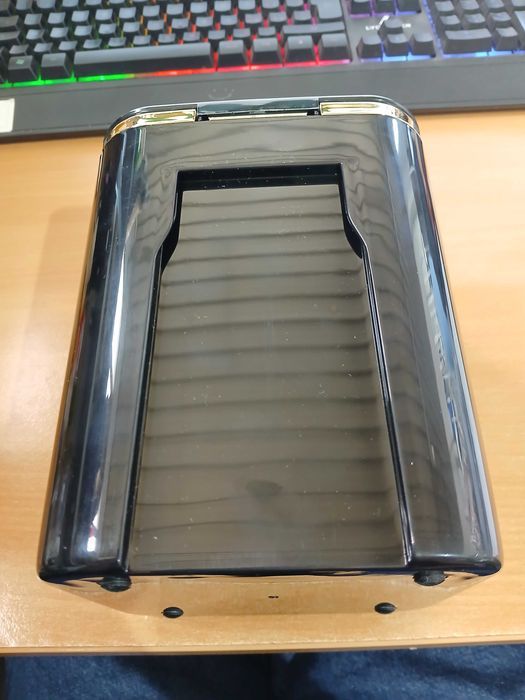 Cos mic cu capac Feidash, 2.8 L, ABS, pentru masa sau birou, negru