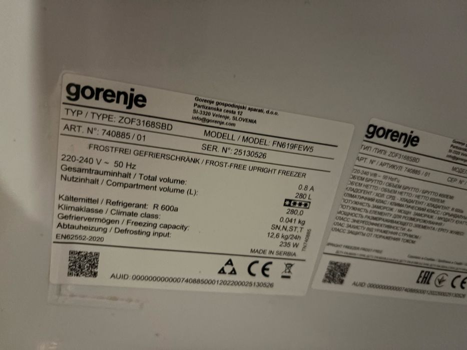 Vand congelator gorenje