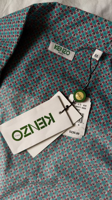KENZO Tiger Four Square Print рубашка с коротким рукавом размер М