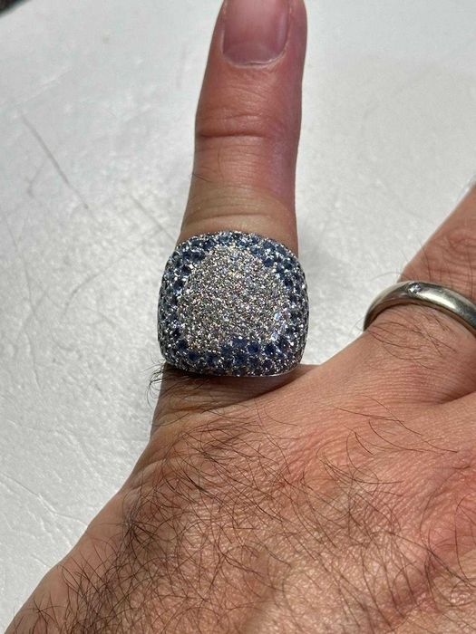 INEL AUR alb 18K + Diamante = 1.5CT + Safire = 5CT - 21g. - Pasquale Bruni !