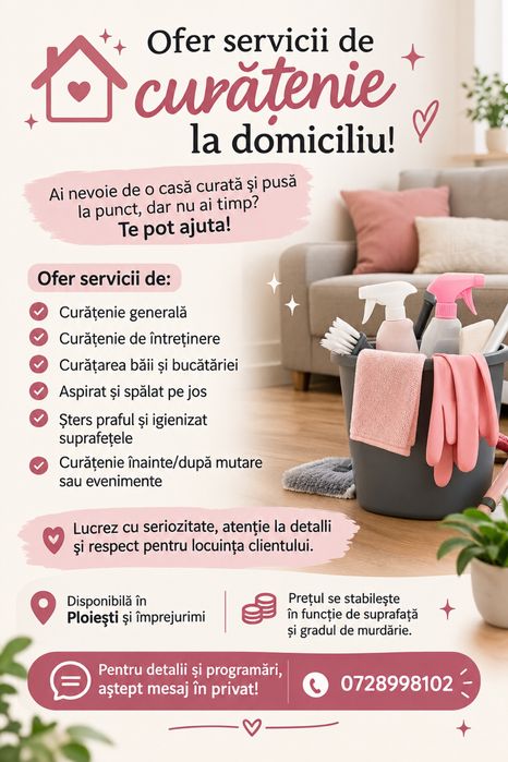 Ofer servicii de curatenie PRAHOVA