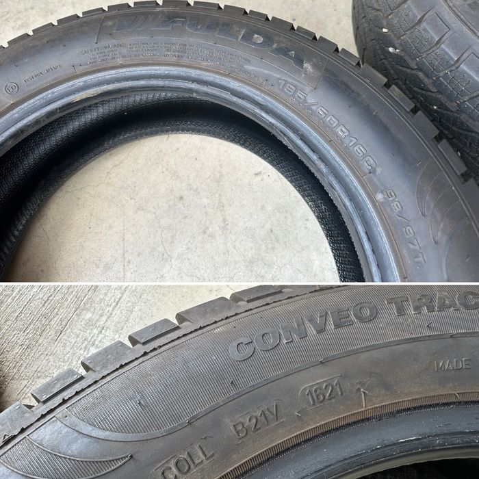 4бр. Отлични Зимни Гуми 195/60R/16C -FULDA- DOT:1621- 8,7мм+6,8мм