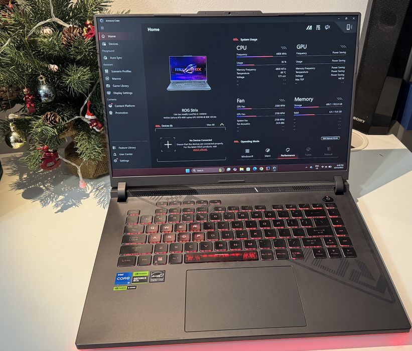 ASUS ROG Strix/G16/i5-13450HX/RTX 4060 165Hz – IMPECABIL