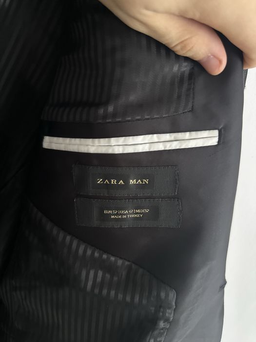 Sacou Zara negru model lucios