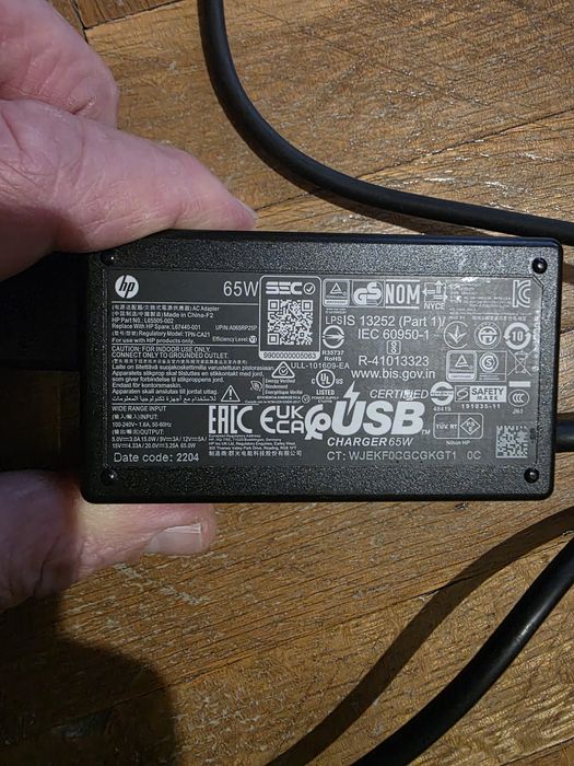 Зарядно за лаптоп HP 65w type C