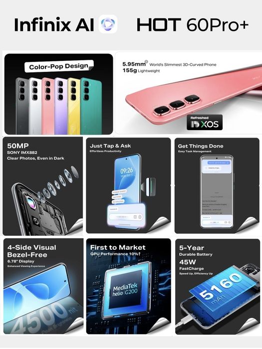 Infinix HOT 60 Pro Plus 2026 New Super Skidka+Garantiya+Dastavka