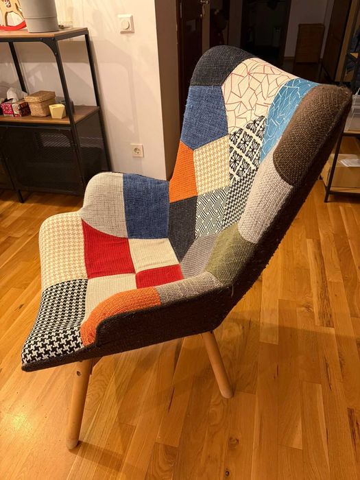 Fotoliu patchwork, max 110 kg, multicolor