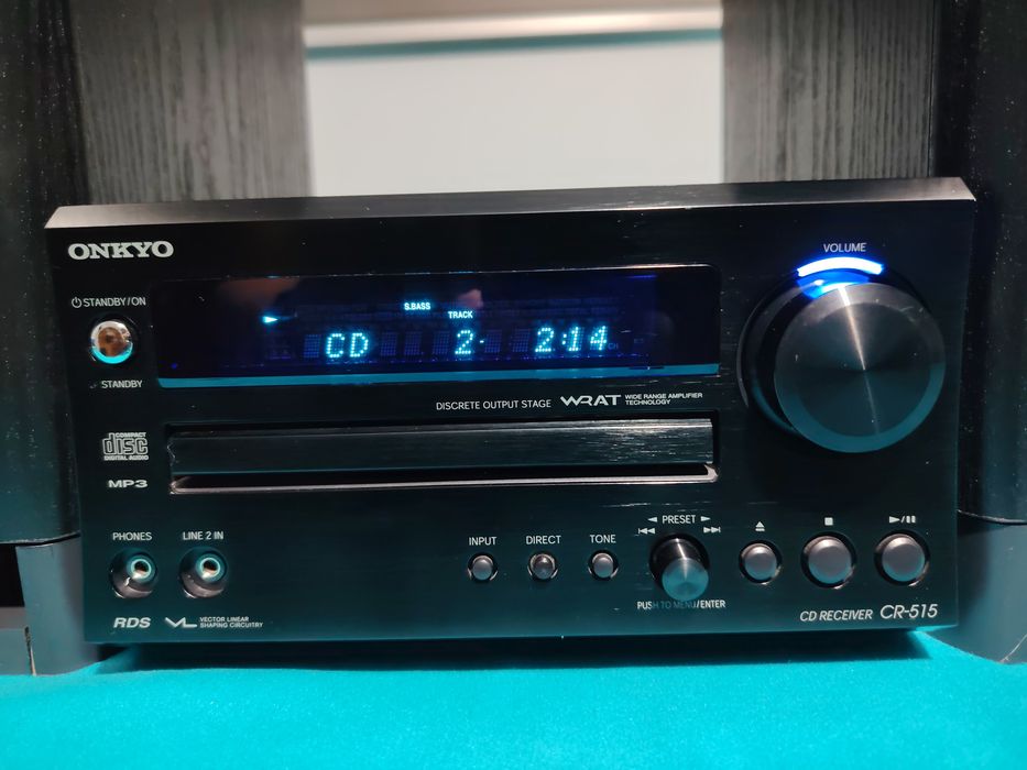 ONKYO CD Receiver CR-515 cu boxe Onkyo  D-N9BX, mini sistem audio, fără telecomandă.