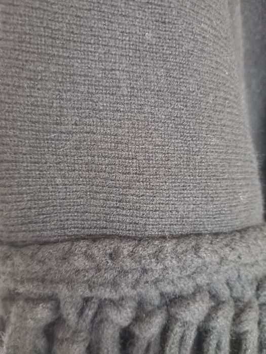 Черно пончо, вълна и кашмир