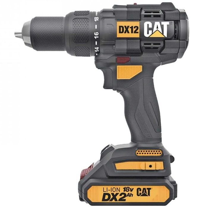 Винтоверт акумулаторен, ударен, CAT DX12, 18V, 2x2Ah, 65Nm