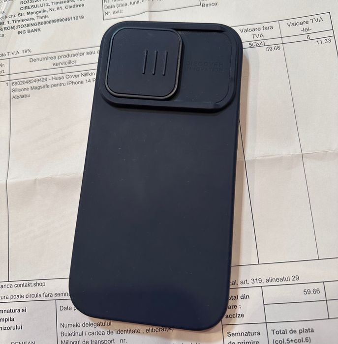 Husă iPhone 14 Pro Nillkin Camshield Silky Magnetic - protecție camere