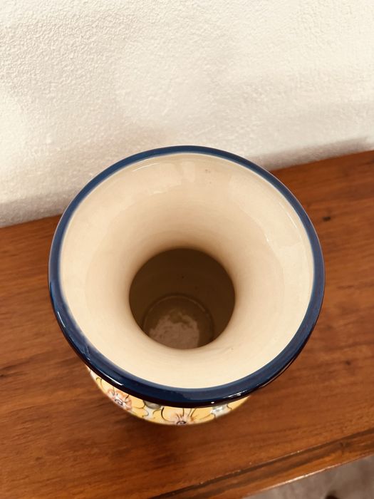 Ръчно рисувана керамична ваза Bolesławiec – UNIKAT, подпис Anna Bojko